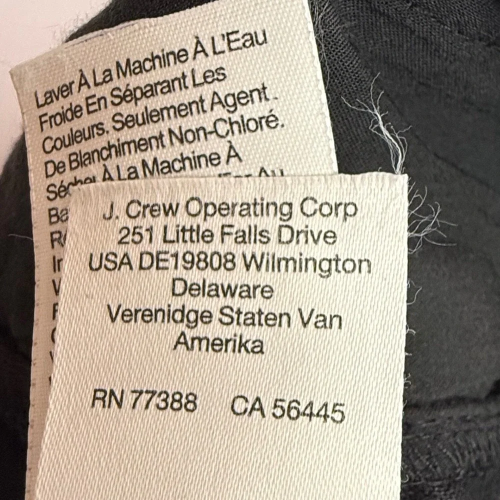 J.Crew Soleil Pants Womens LT Black Excellent 100% Linen Wide Leg Drawstring